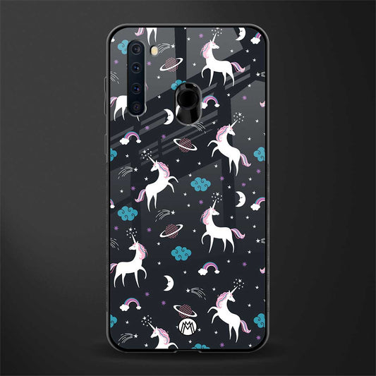 spatial unicorn galaxy glass case for samsung a21 image