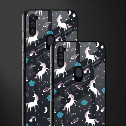 spatial unicorn galaxy glass case for samsung a11 image-2