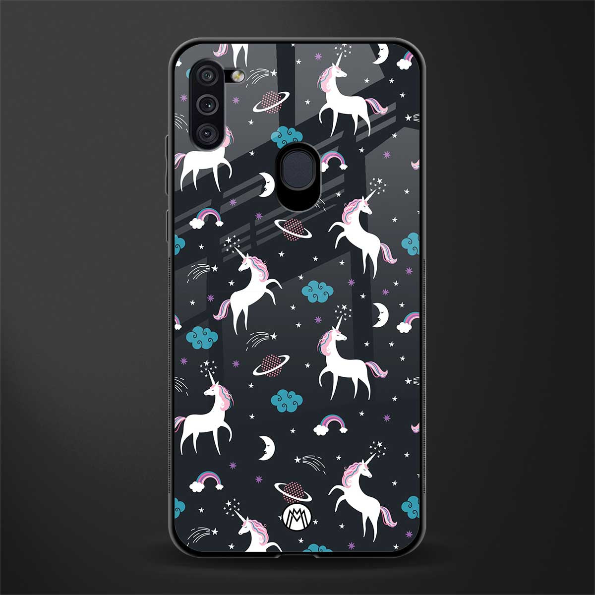 spatial unicorn galaxy glass case for samsung a11 image