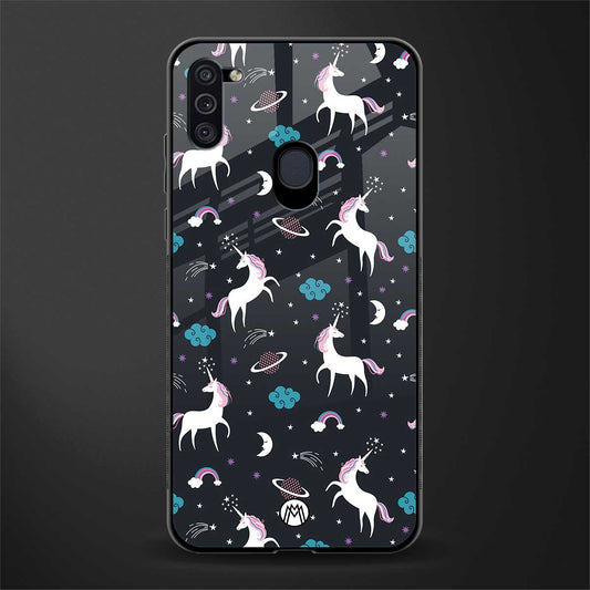spatial unicorn galaxy glass case for samsung a11 image