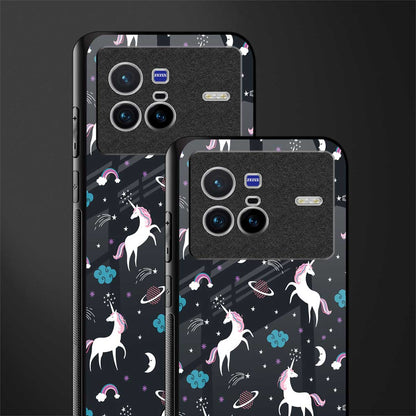 spatial unicorn galaxy glass case for vivo x80 image-2