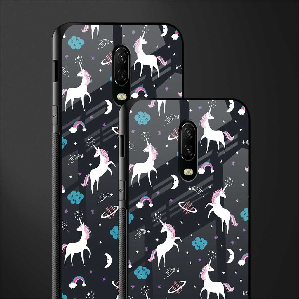 spatial unicorn galaxy glass case for oneplus 6t image-2