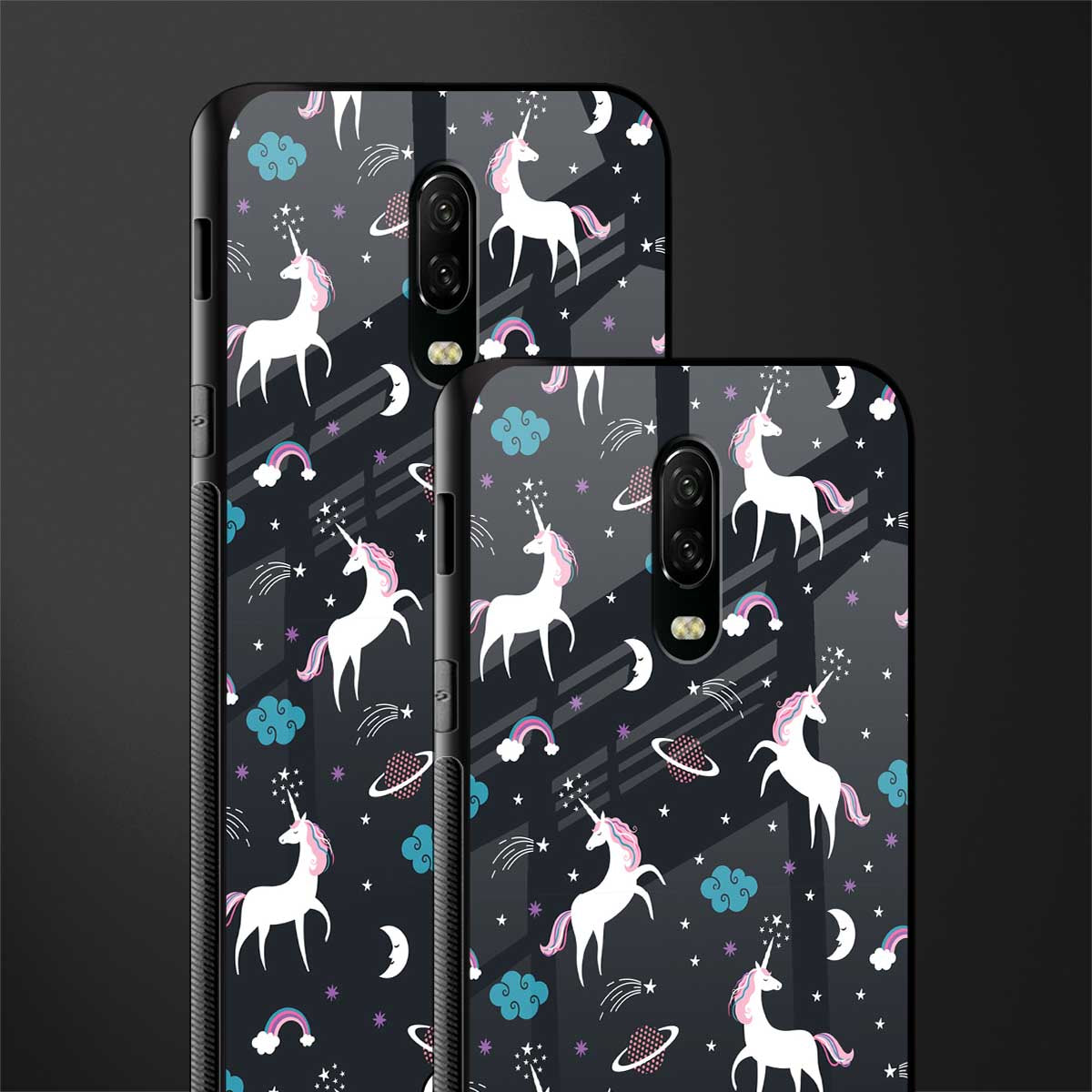 spatial unicorn galaxy glass case for oneplus 6t image-2