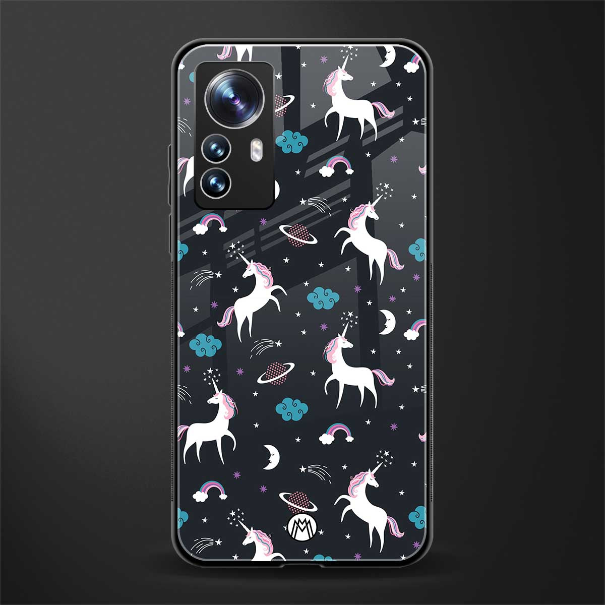 spatial unicorn galaxy back phone cover | glass case for xiaomi 12 pro
