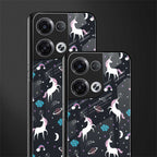 spatial unicorn galaxy back phone cover | glass case for oppo reno 8