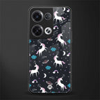 spatial unicorn galaxy back phone cover | glass case for oppo reno 8