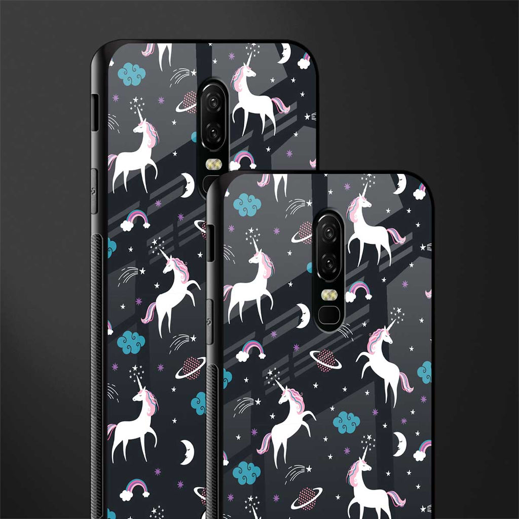 spatial unicorn galaxy glass case for oneplus 6 image-2