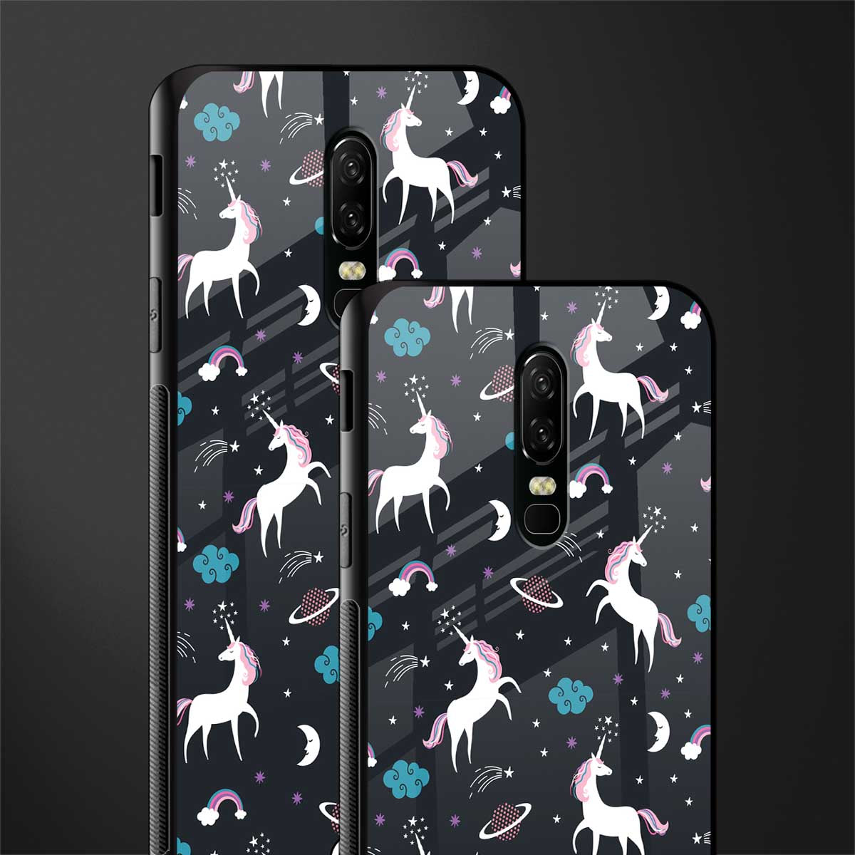 spatial unicorn galaxy glass case for oneplus 6 image-2
