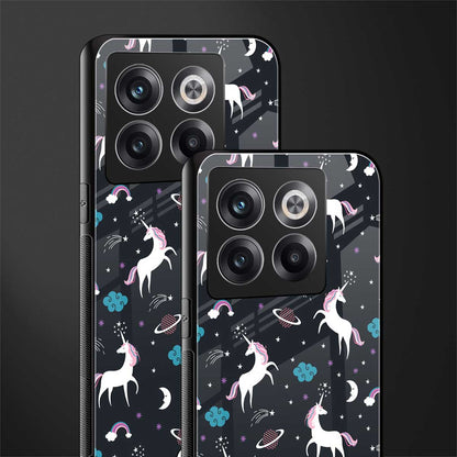 spatial unicorn galaxy back phone cover | glass case for oneplus 10t