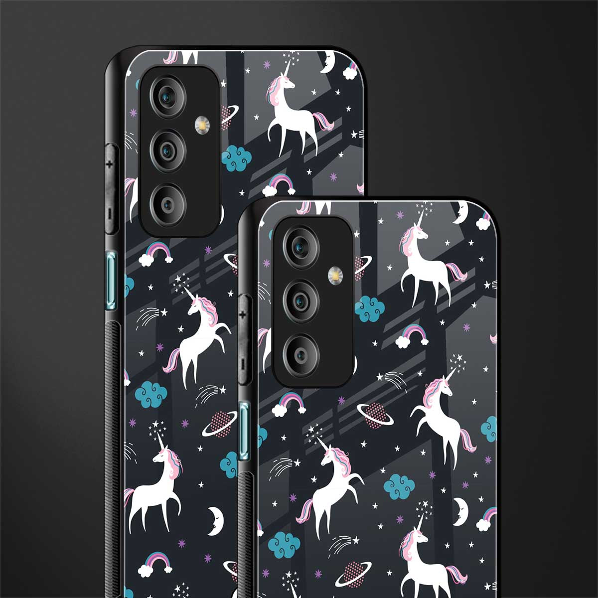 spatial unicorn galaxy back phone cover | glass case for samsung galaxy f23 5g