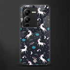 spatial unicorn galaxy back phone cover | glass case for vivo v25 pro 5g