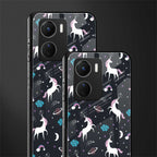 spatial unicorn galaxy back phone cover | glass case for vivo y16