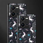 spatial unicorn galaxy back phone cover | glass case for vivo y35 4g