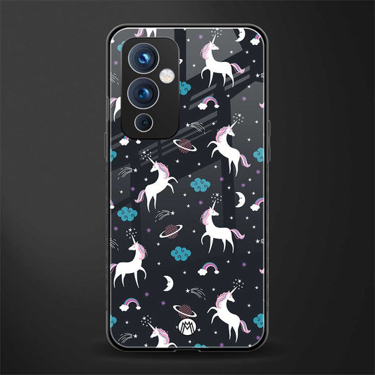 spatial unicorn galaxy back phone cover | glass case for oneplus 9