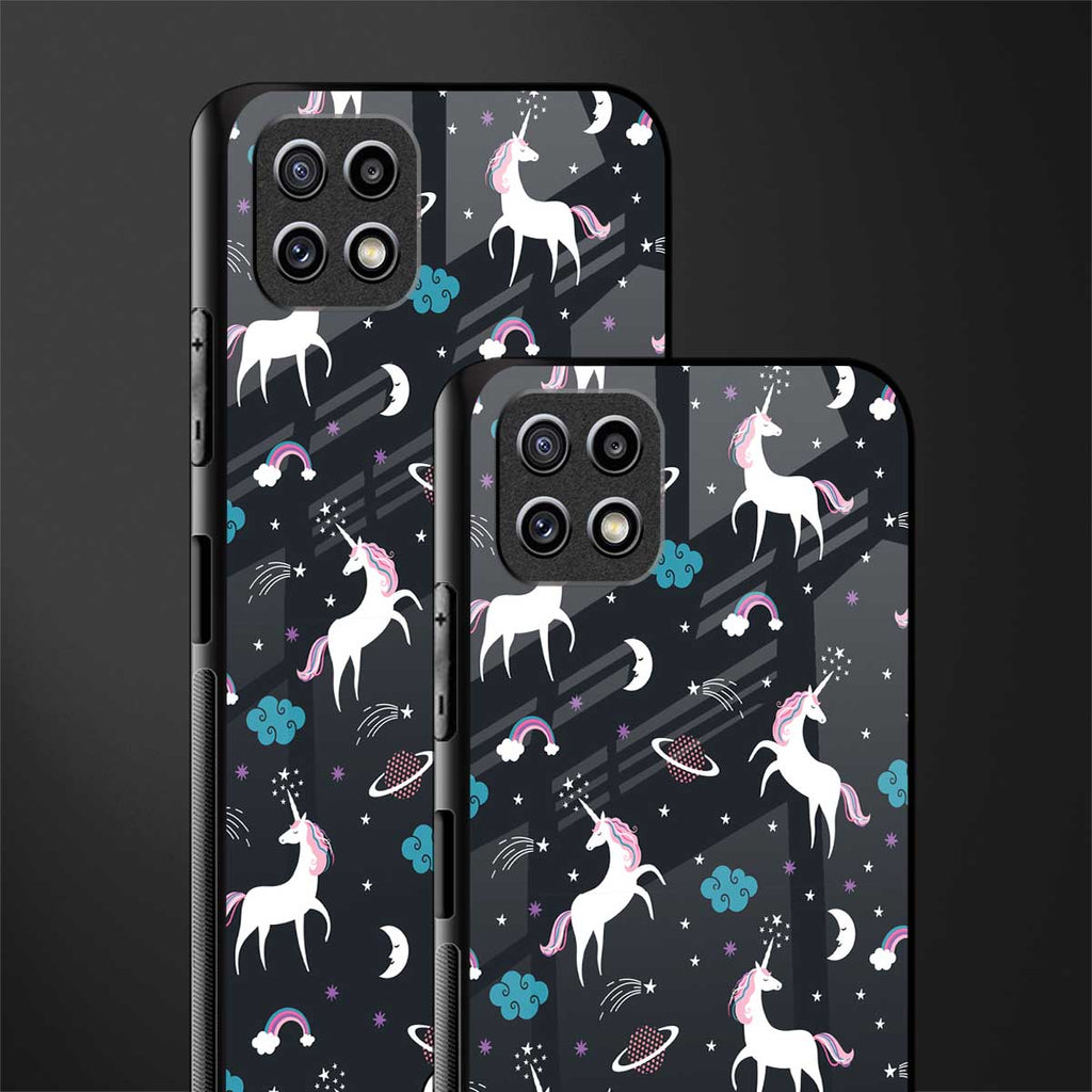 spatial unicorn galaxy back phone cover | glass case for samsung galaxy f42