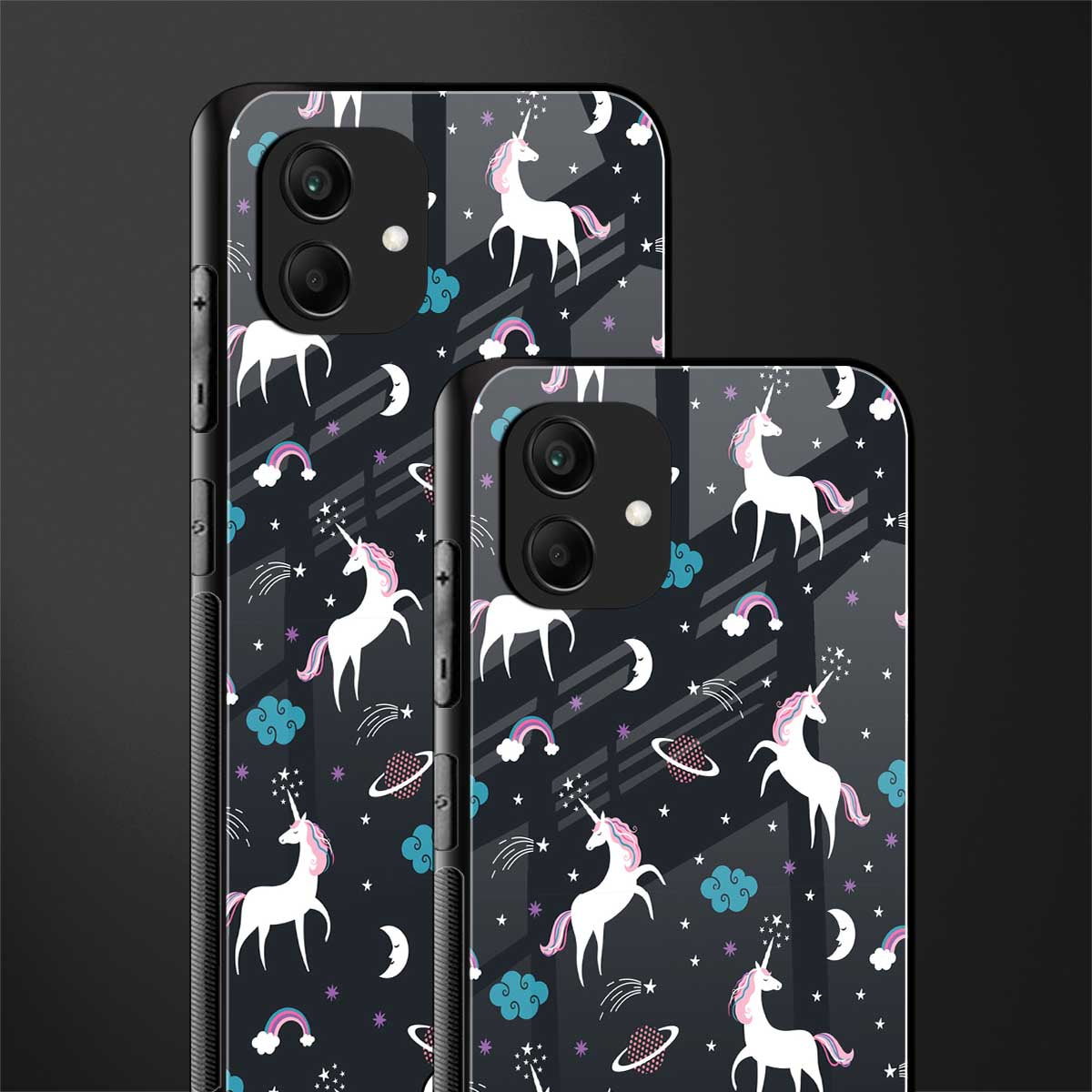 spatial unicorn galaxy back phone cover | glass case for samsung galaxy a04