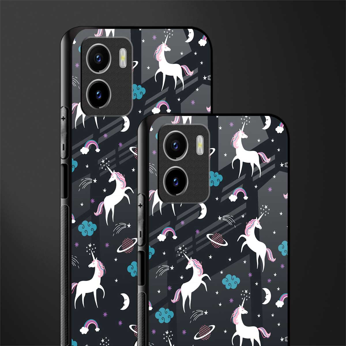 spatial unicorn galaxy back phone cover | glass case for vivo y72