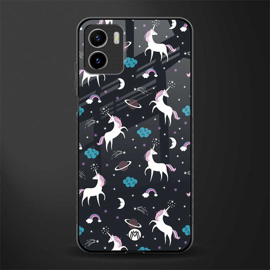 spatial unicorn galaxy back phone cover | glass case for vivo y72