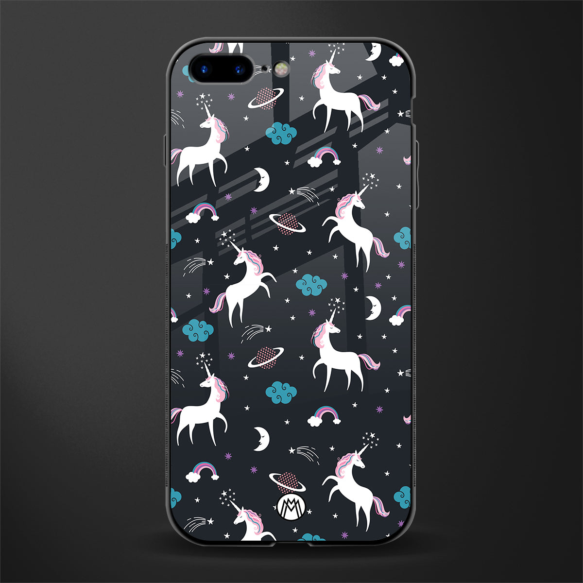 spatial unicorn galaxy glass case for iphone 8 plus image