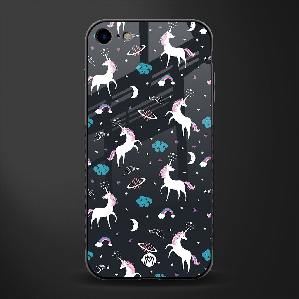 spatial unicorn galaxy glass case for iphone 8 image