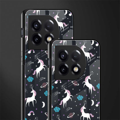 spatial unicorn galaxy back phone cover | glass case for oneplus 11
