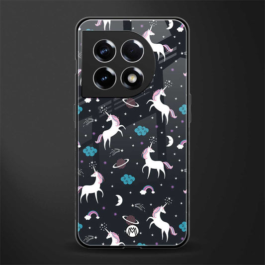 spatial unicorn galaxy back phone cover | glass case for oneplus 11