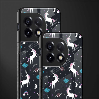 spatial unicorn galaxy back phone cover | glass case for oneplus 11r