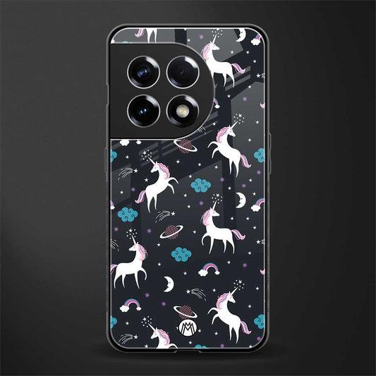 spatial unicorn galaxy back phone cover | glass case for oneplus 11r