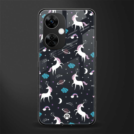 spatial unicorn galaxy back phone cover | glass case for oneplus nord ce 3 lite
