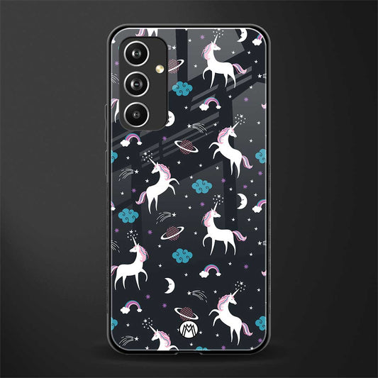 spatial unicorn galaxy back phone cover | glass case for samsung galaxy a54 5g