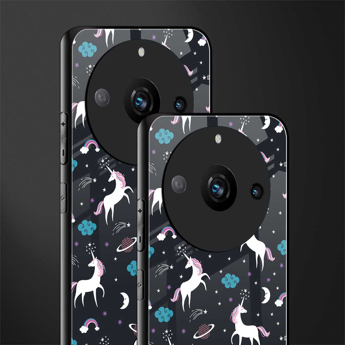 spatial unicorn galaxy back phone cover | glass case for realme 11 pro 5g