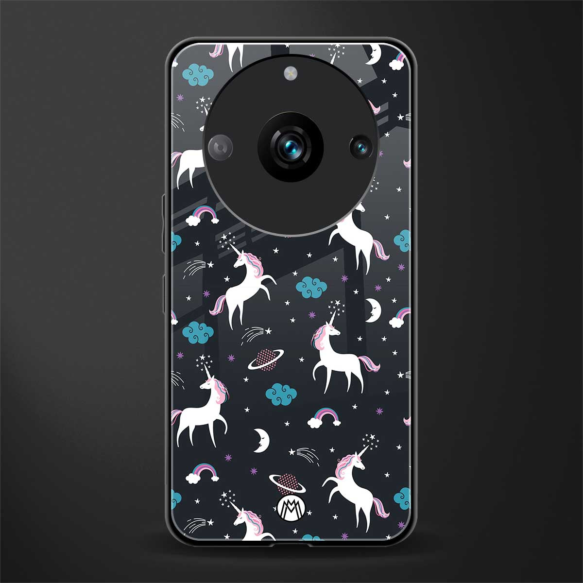 spatial unicorn galaxy back phone cover | glass case for realme 11 pro 5g