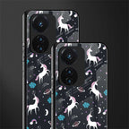 spatial unicorn galaxy back phone cover | glass case for vivo t1 44w 4g