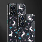 spatial unicorn galaxy back phone cover | glass case for realme c55