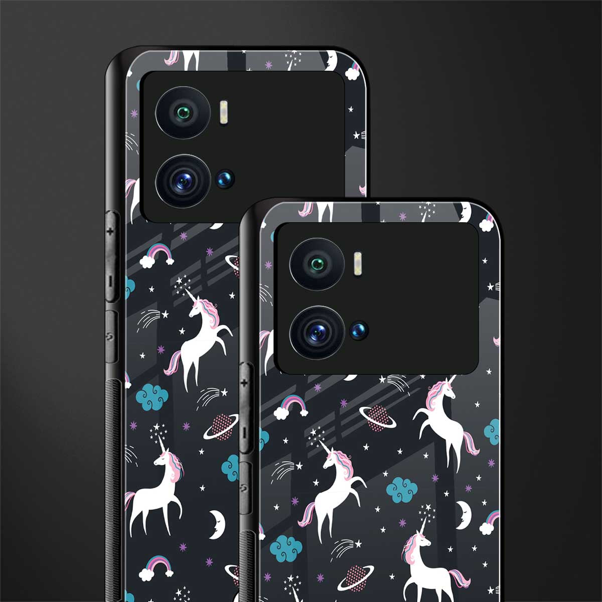 spatial unicorn galaxy back phone cover | glass case for iQOO 9 Pro