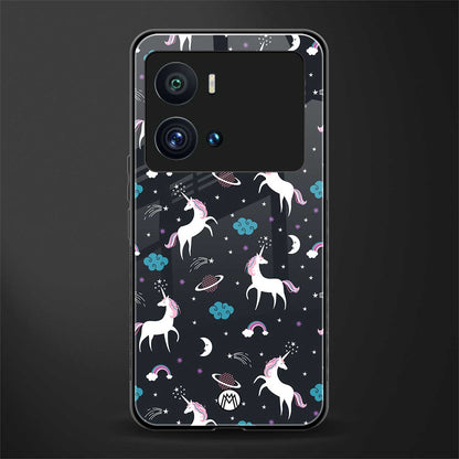 spatial unicorn galaxy back phone cover | glass case for iQOO 9 Pro