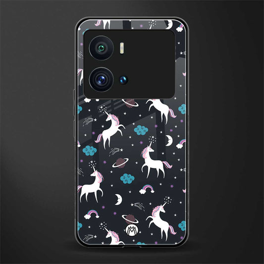 spatial unicorn galaxy back phone cover | glass case for iQOO 9 Pro