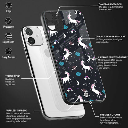 spatial unicorn galaxy back phone cover | glass case for vivo t1 44w 4g