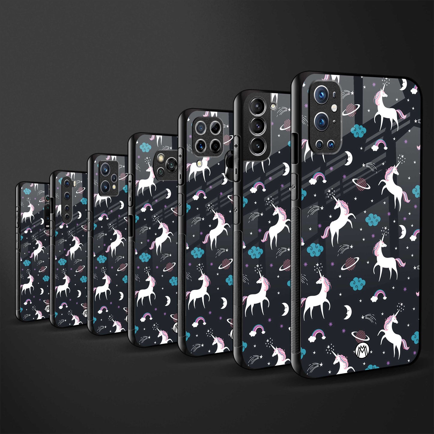 spatial unicorn galaxy back phone cover | glass case for vivo t1 44w 4g