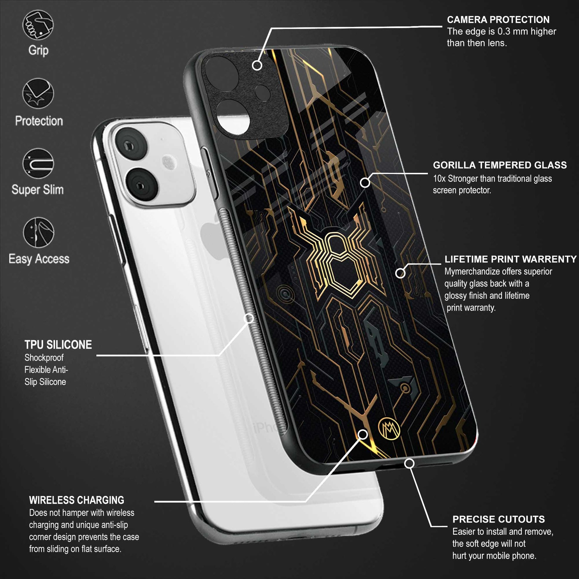 spider verse back phone cover | glass case for vivo v27 pro 5g