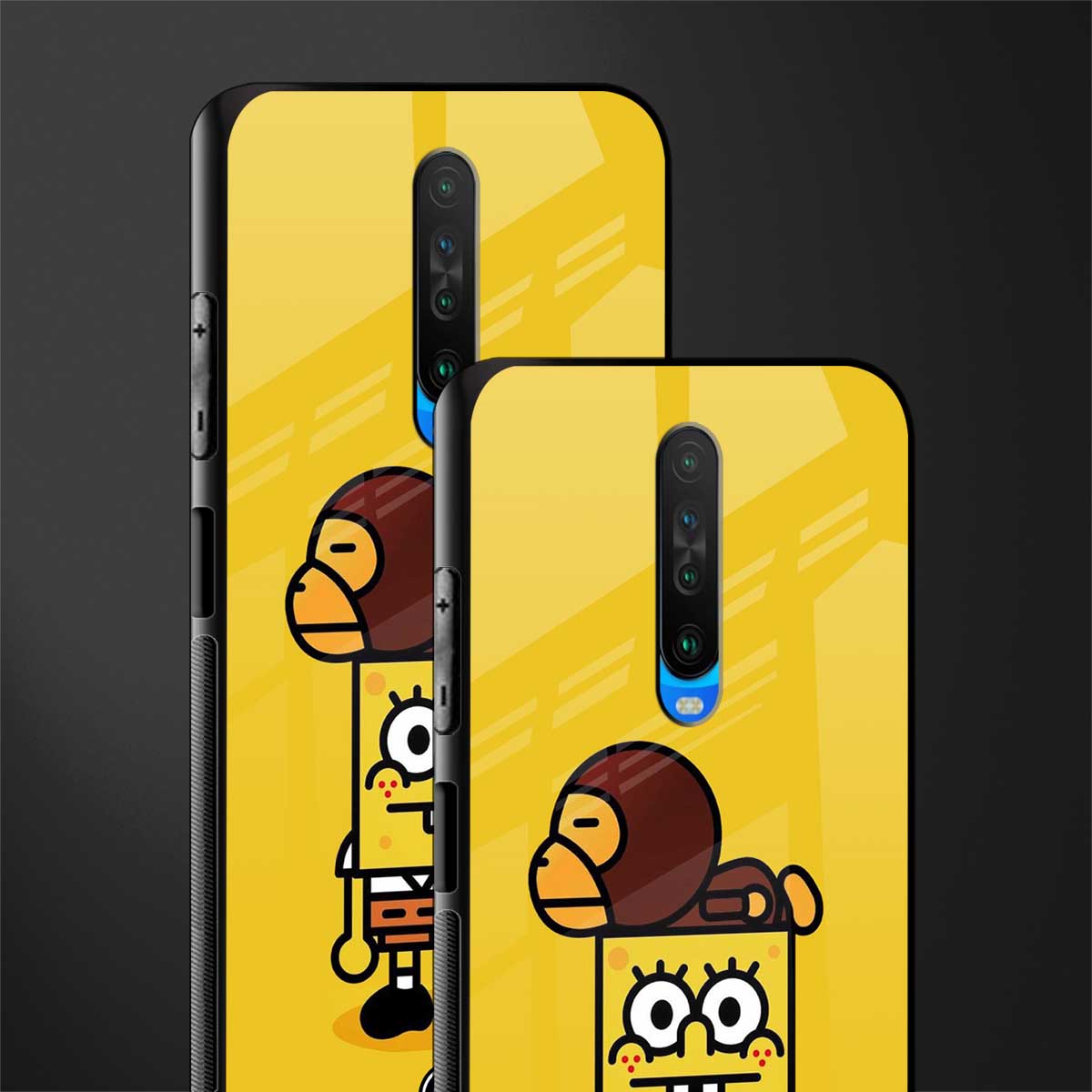 spongebob x bape glass case for poco x2 image-2