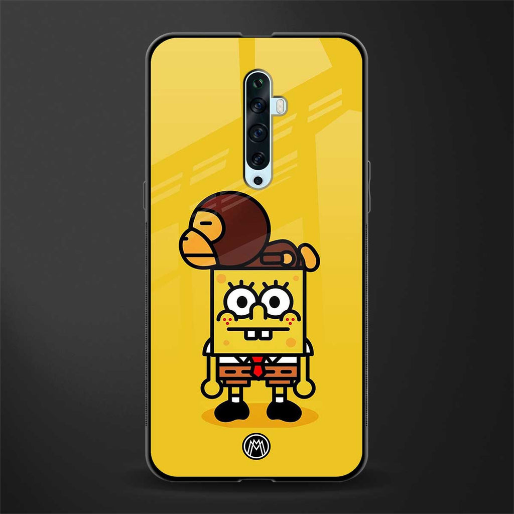 spongebob x bape glass case for oppo reno 2f image