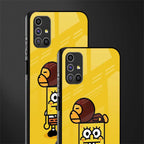 spongebob x bape glass case for samsung galaxy m31s image-2