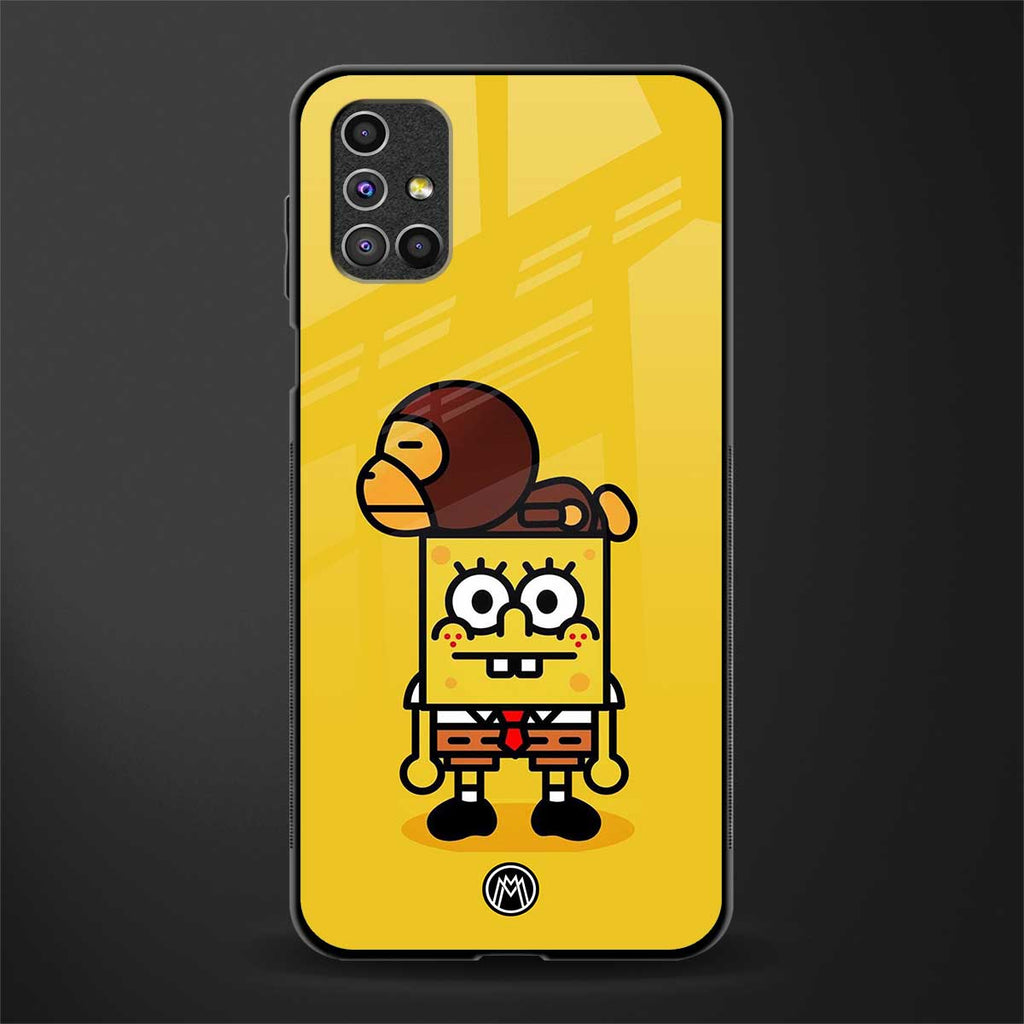 spongebob x bape glass case for samsung galaxy m51 image