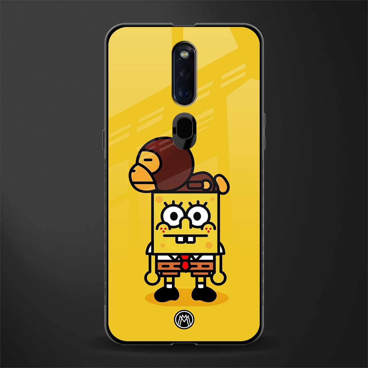 spongebob x bape glass case for oppo f11 pro image