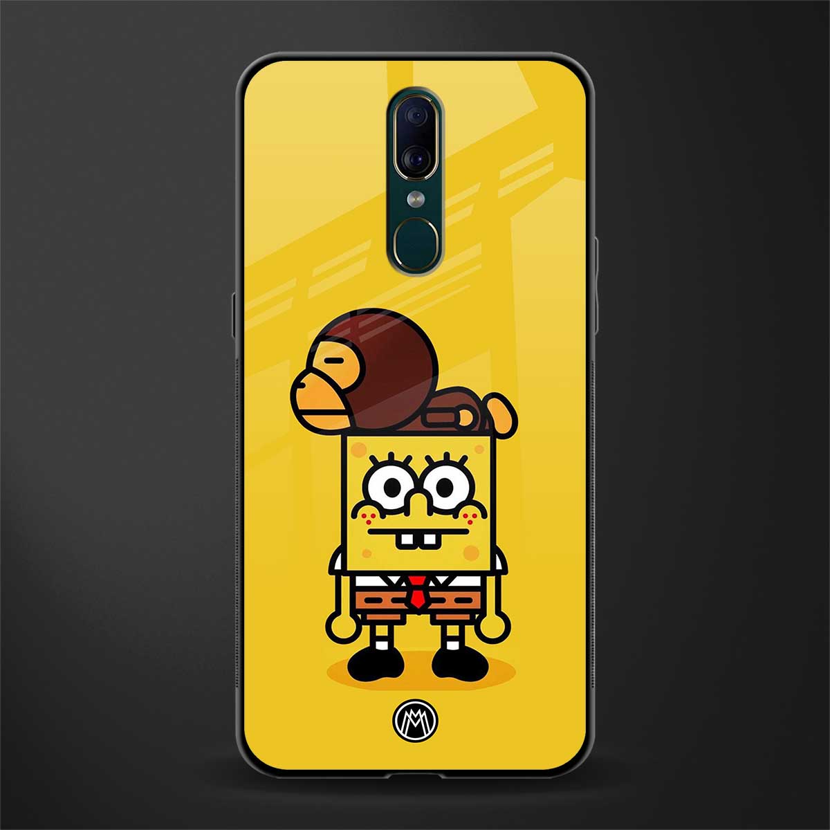 spongebob x bape glass case for oppo f11 image