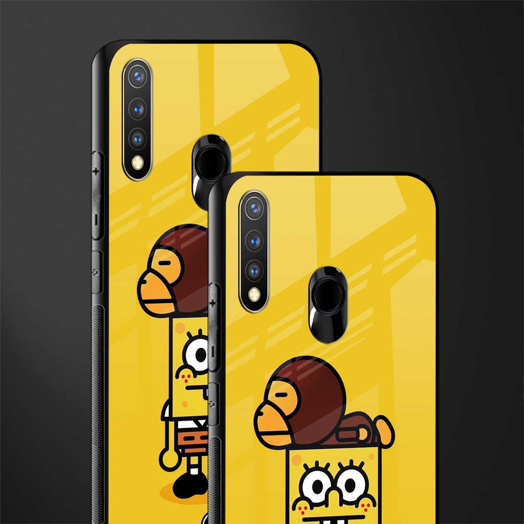 spongebob x bape glass case for vivo u20 image-2
