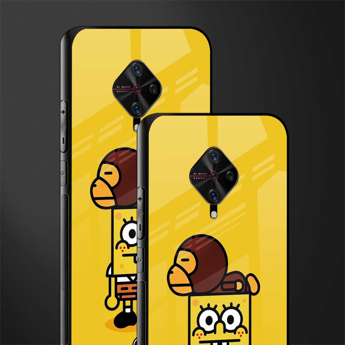 spongebob x bape glass case for vivo s1 pro image-2