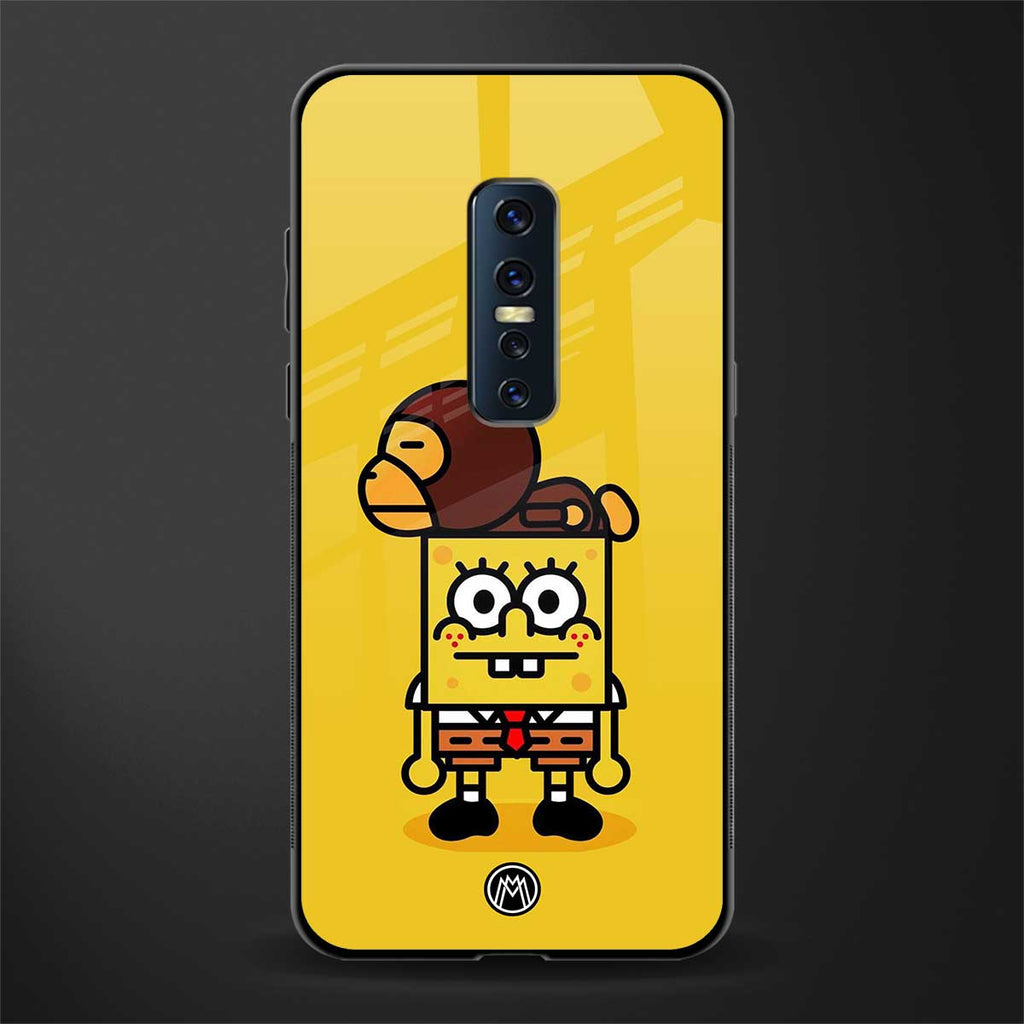 spongebob x bape glass case for vivo v17 pro image