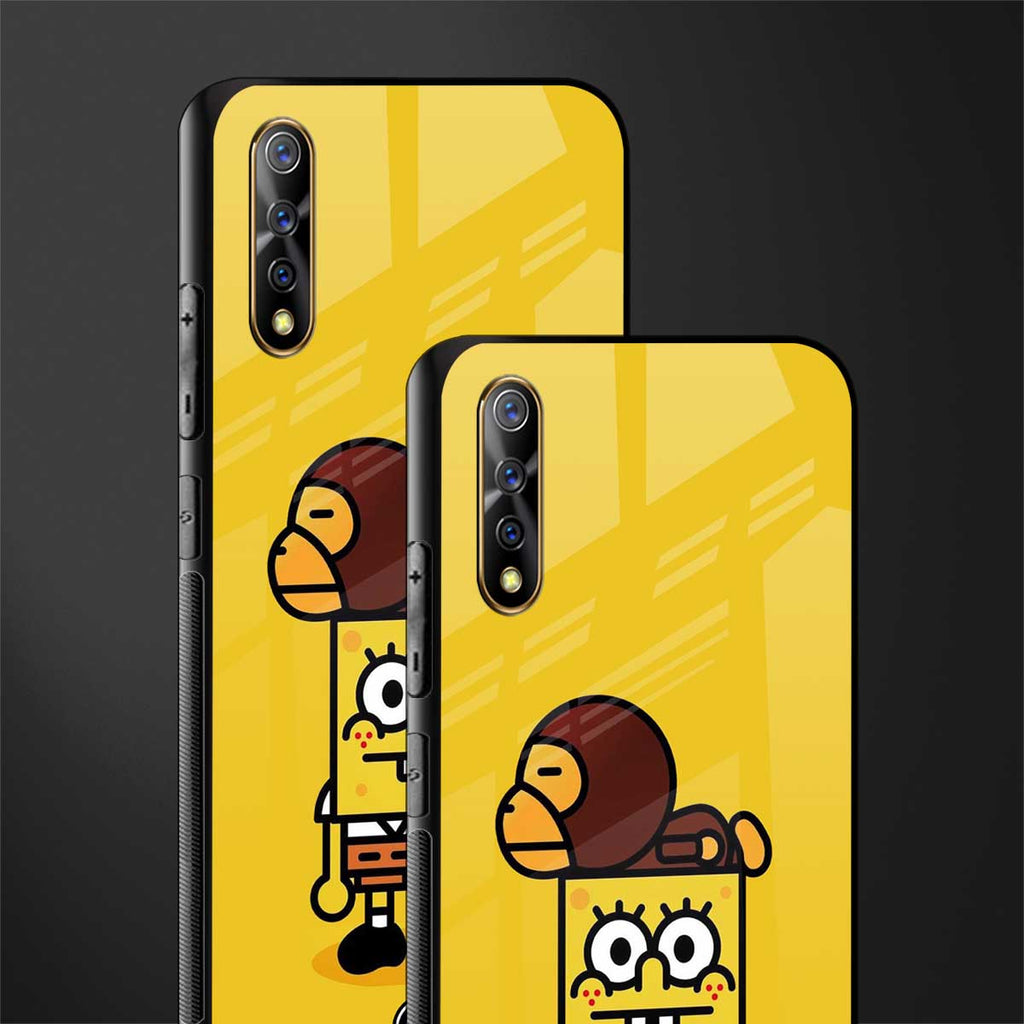 spongebob x bape glass case for vivo s1 image-2